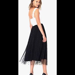 SPIRITO Polka Dots Tulle Skirt with Elastic Band